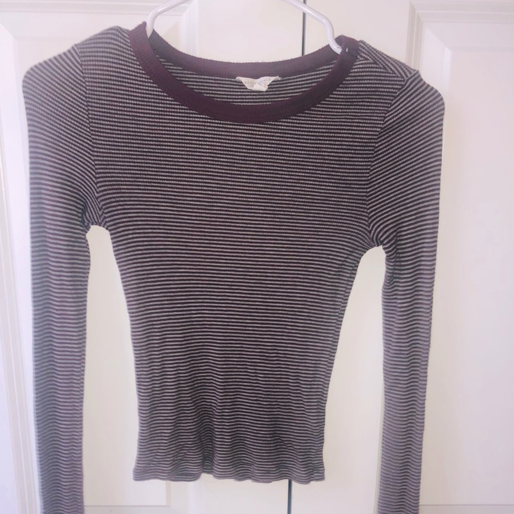 Aeropostale Striped Ribbed Long Sleeve Shirt